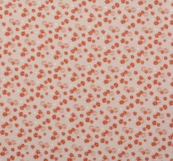 Úplet potisk drobné hnědé kytičky na růžové 