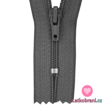 Zip spirálový nedělitelný tmavě šedý 18 cm