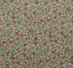 Bavlněný popelín růžičky na modré