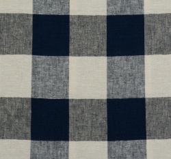 Len s příměsí viskózy potisk modrobílá kostka 