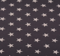 Teplákovina potisk světle šedé hvězdy na tmavší šedé