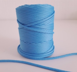 Šňůra oděvní kulatá  PES 4 mm blankytně modrá