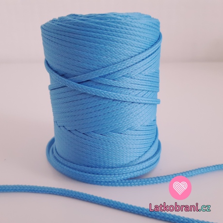 Šňůra oděvní kulatá  PES 4 mm blankytně modrá