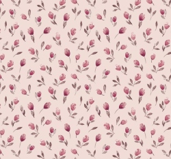 Úplet potisk malované tulipány na růžové 