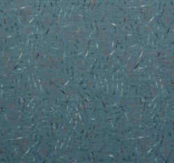 Teplákovina potisk barevné čárky na modré