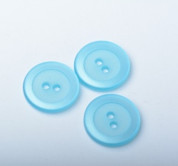 Knoflík kulatý, perleťový, modrý - velký