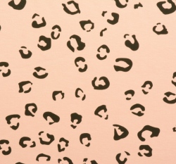 Teplákovina potisk leopardí vzor na starorůžové
