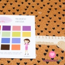 Teplákovina potisk srdíčka na cihlovém podkladu jeans efekt