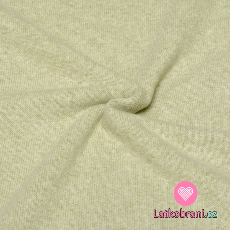 Italská pletenina, počesaná zaprášená zelená