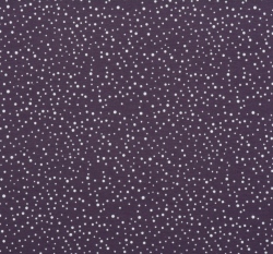 Teplákovina potisk různě velké puntíky na fialové