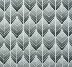 Teplákovina potisk šedé listečky v řadách