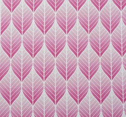 Teplákovina potisk růžové lístečky v řadách