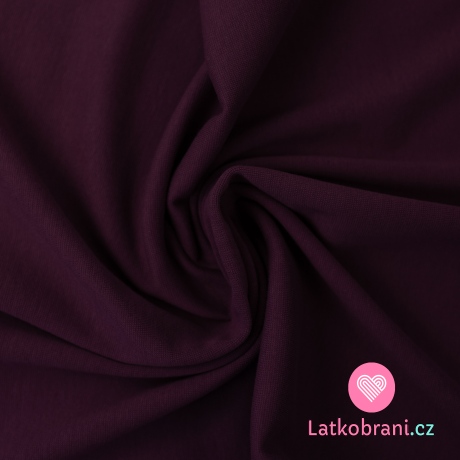Teplákovina jednobarevná počesaná tmavá bordó