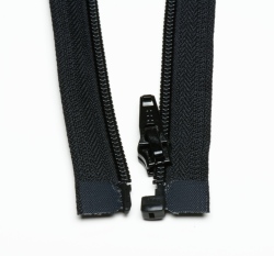 Zip spirálový dělitelný černý 85cm