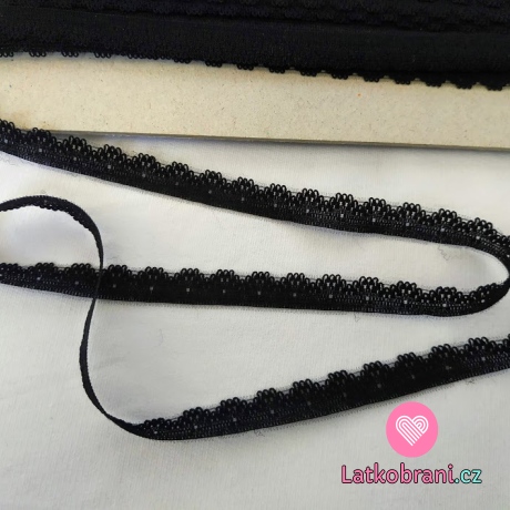 Krajka silonová černá 12 mm