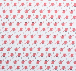 Úplet potisk růžové konvičky na bílé