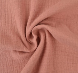 Dvojitá gázovina / mušelín starorůžová světlá