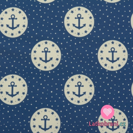 Softshell zimní modré kotvičky v kruhu na světle modré