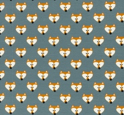 Úplet potisk mazaná lištička na zaprášené modré