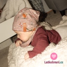 Úplet potisk ptáček na zamrzlém šípkovém keři na starorůžové