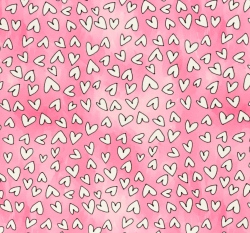 Úplet potisk bílá srdíčka na růžové