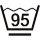 Symbol - Praní - Maximální teplota 95 °C. Mírný postup